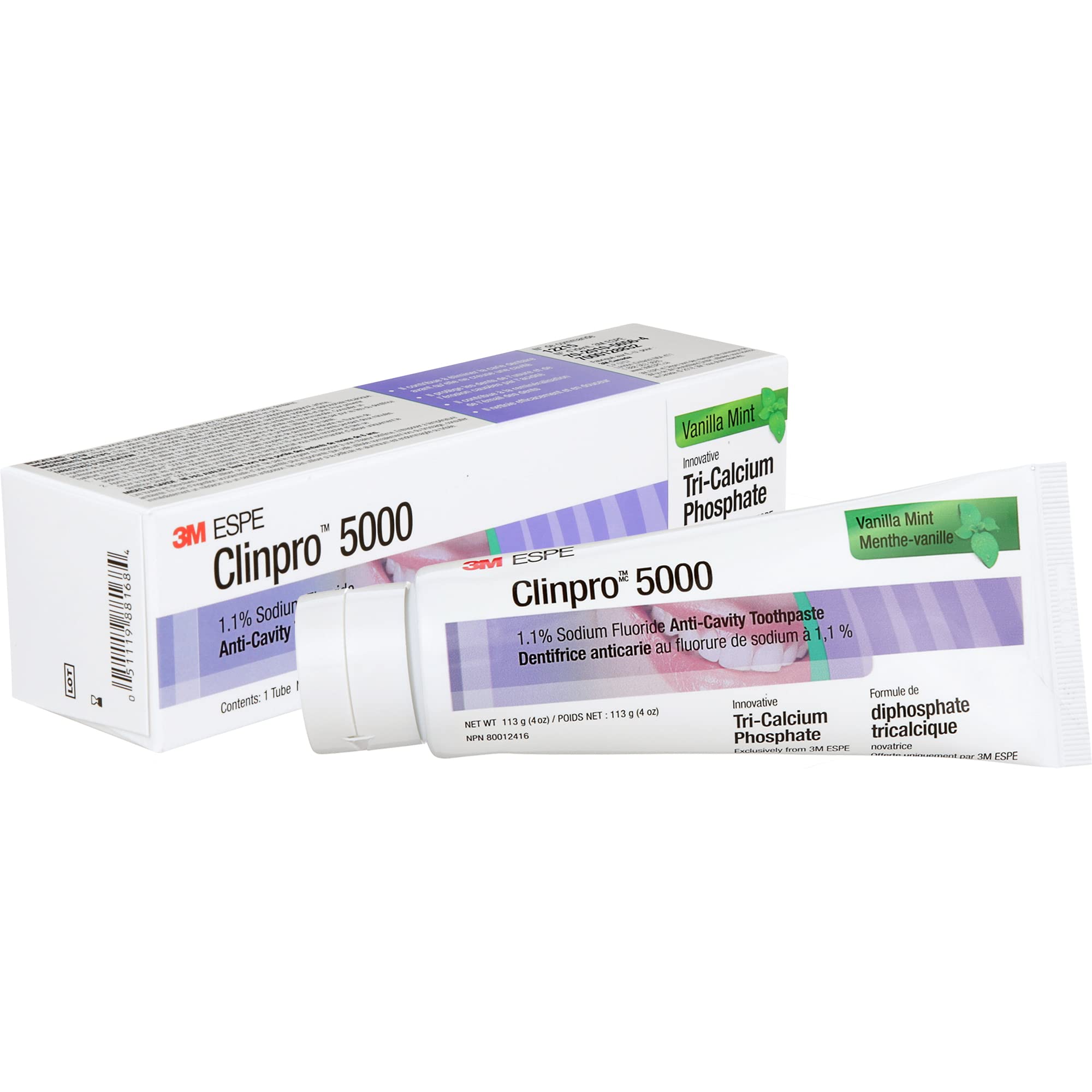 3M Clinpro 5000 Anti-Cavity Vanilla Mint Toothpaste, 113 g | 1.1% Sodium Fluorid