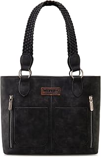 Wrangler Distressed Tote Bag for Women Western Purse Multi Pockets Handbags and Shoulder Bag
