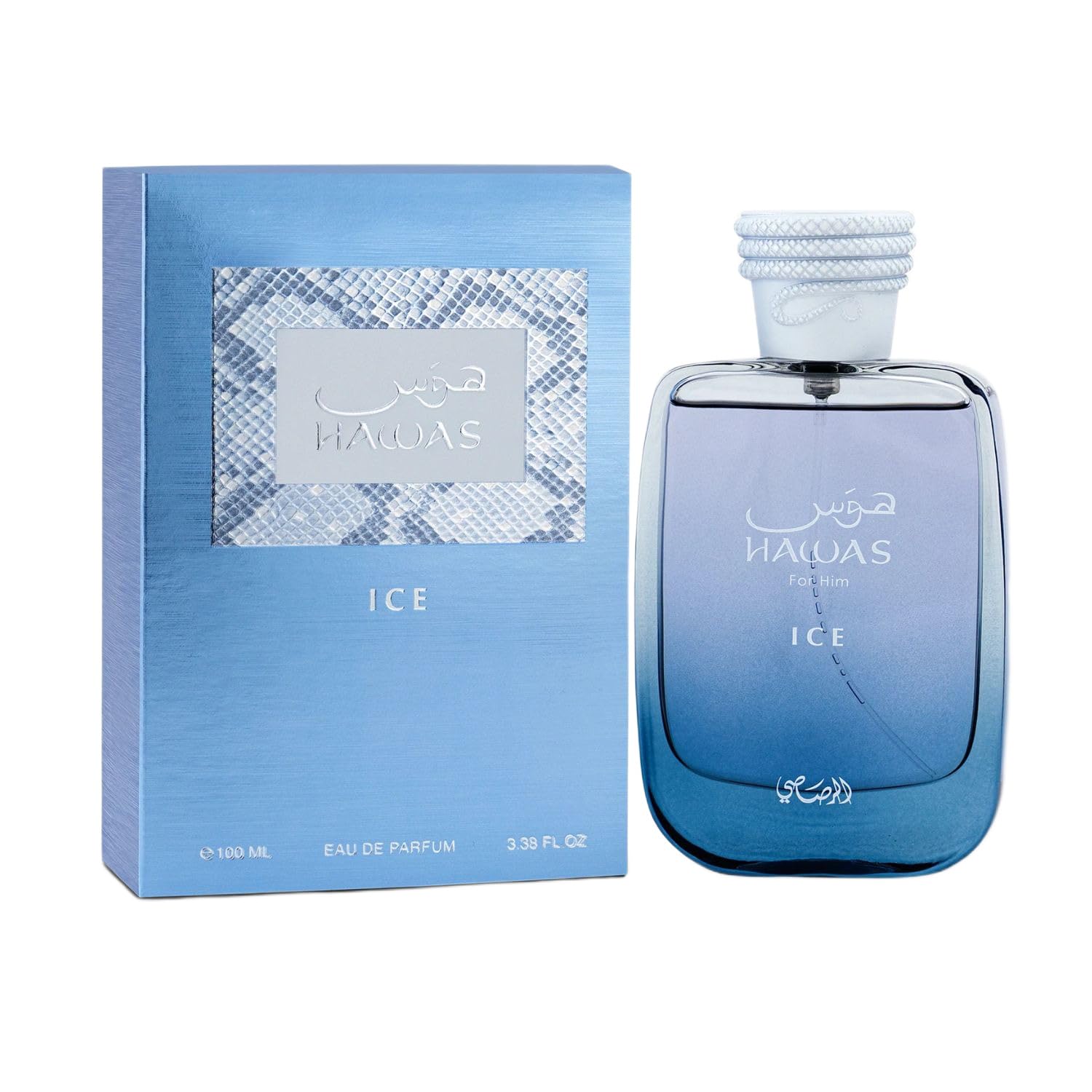 RASASI Hawas Ice for Men Eau de Parfum, 100ml(3.38 Oz), Premium Arabian Fragranc