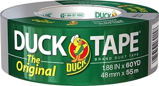The Original Duck Tape Brand Duct Tape, 1.88 Inch x 60 Yard, Silver, 1 Roll | Repair Tape is Easy-to-Tear and Great Conformability for Everyday Household, Office and Workshop Repairs