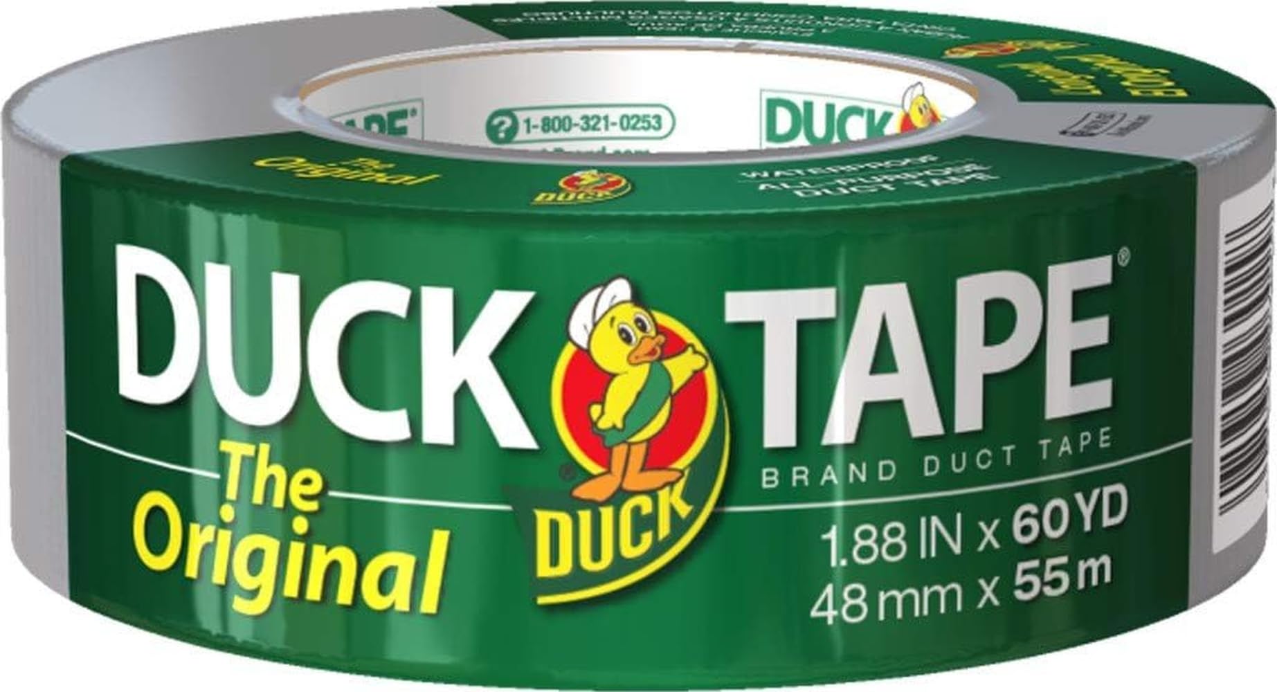 The Original Duck Tape Brand Duct Tape, 1.88 Inch x 60 Yard, Silver, 1 Roll | Re