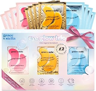 grace & stella Award Winning Under Eye Patches (12 pairs) Eye Masks for Puffy Eyes & Dark Circles - Birthday Gifts for Women, Bachelorette Party Favors, Bridesmaid, Self Care, Relaxation Gifts for Teen