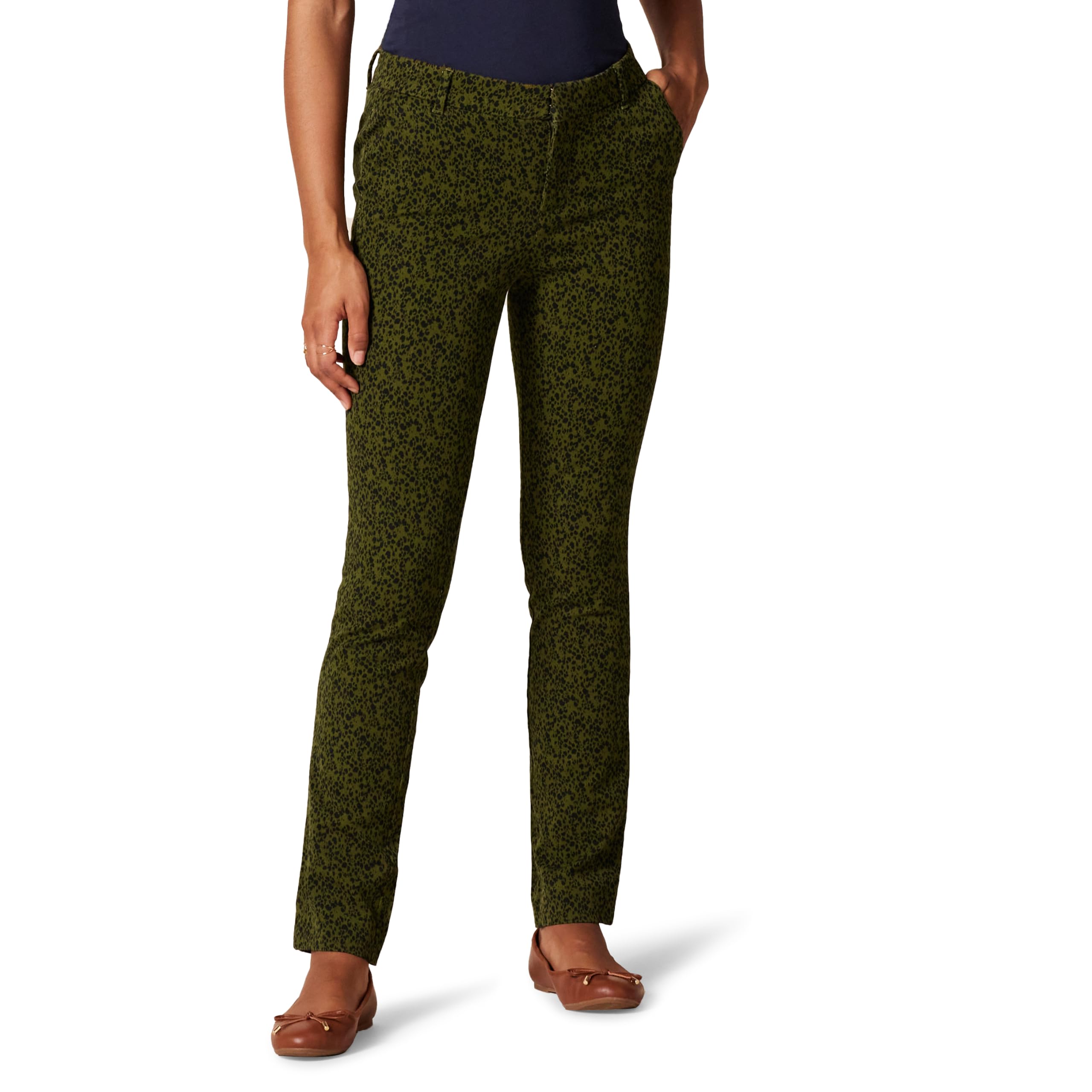 Amazon Essentials Women's Straight Leg Long Bi-Stretch Trousers