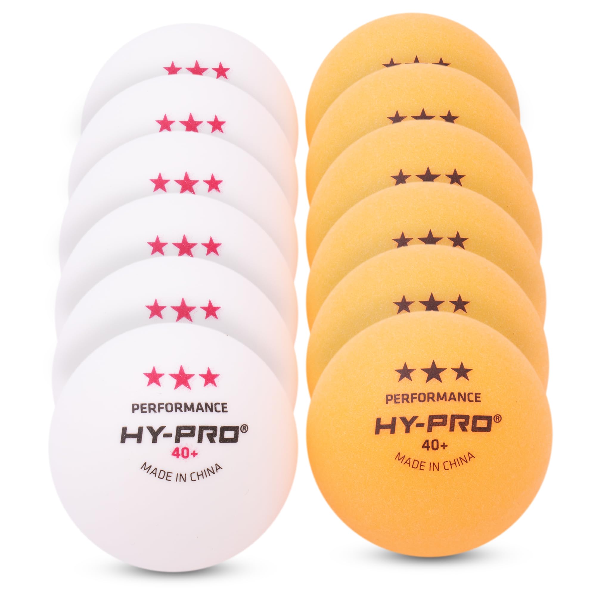 Hy-Pro 12 Pack Table Tennis Balls - Professional 3 Star, 40+ mm, ABS Quality, Hi