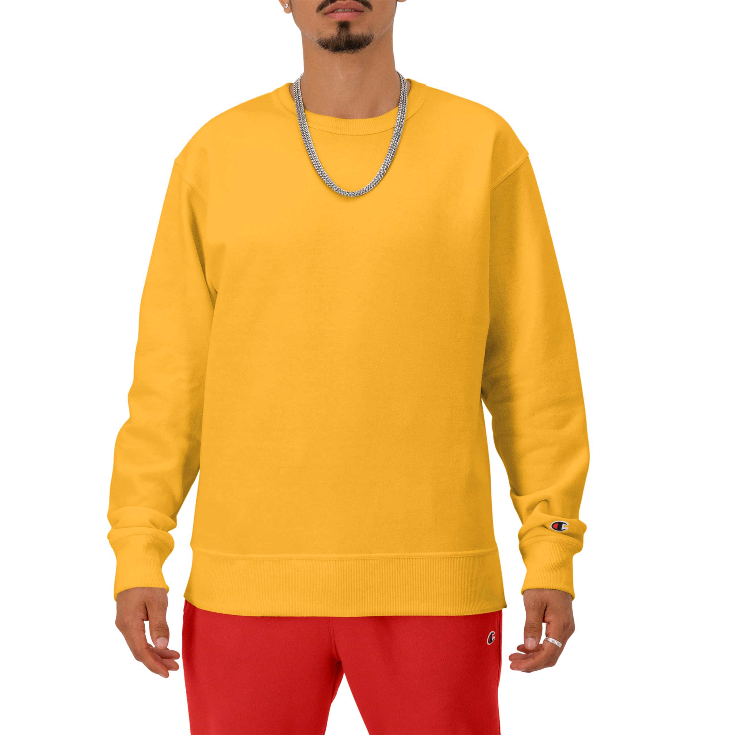 Champion Men's Powerblend Fleece Crew, C Logo Maglia di Tuta Uomo