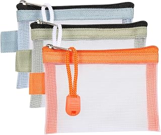 Mini Zipper Pouch - 3 x 4.3 inch Travel Cosmetic Bag for Makeup, Keys, Toiletries, Cards & Essentials, 3 Colors - B, Pack of 3 Mini Zipper Pouches 3 x 4.3 inches