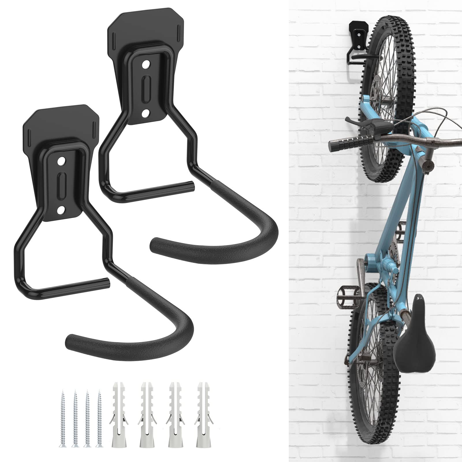 Housolution Bike Wall Mount with Fixed Hook, [2 Pack] Bike Storage Rack | Bike R