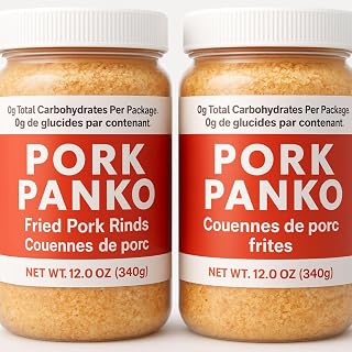 Pork rinds - 0 Carb Pork Rind Bread Crumbs - Keto and Paleo Friendly, Naturally Gluten-Free and Carb-Free (12oz Jar) (Pack of 2)