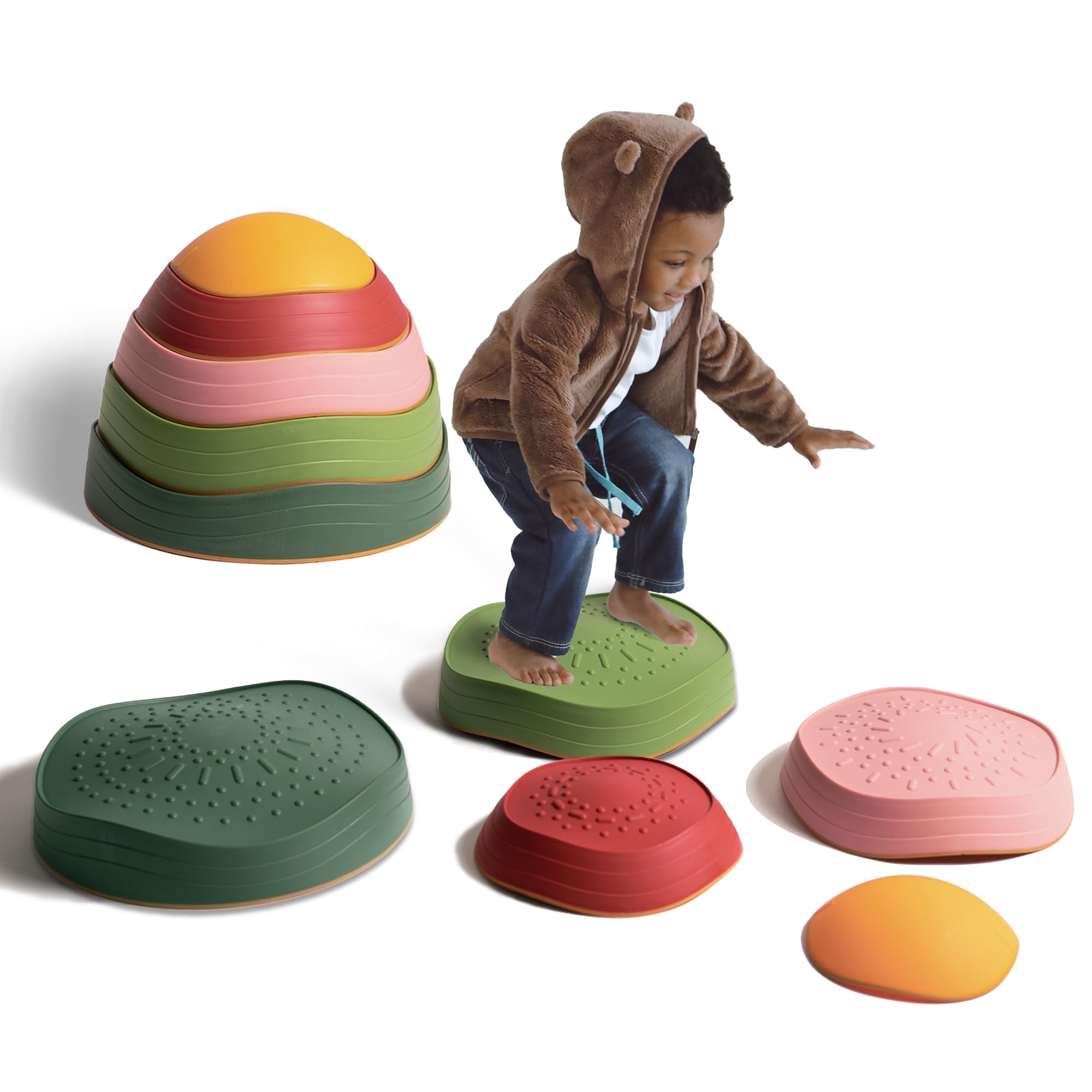 makarci Balance stepping stones for kids, non-slip toddlers sensory toys outdoor