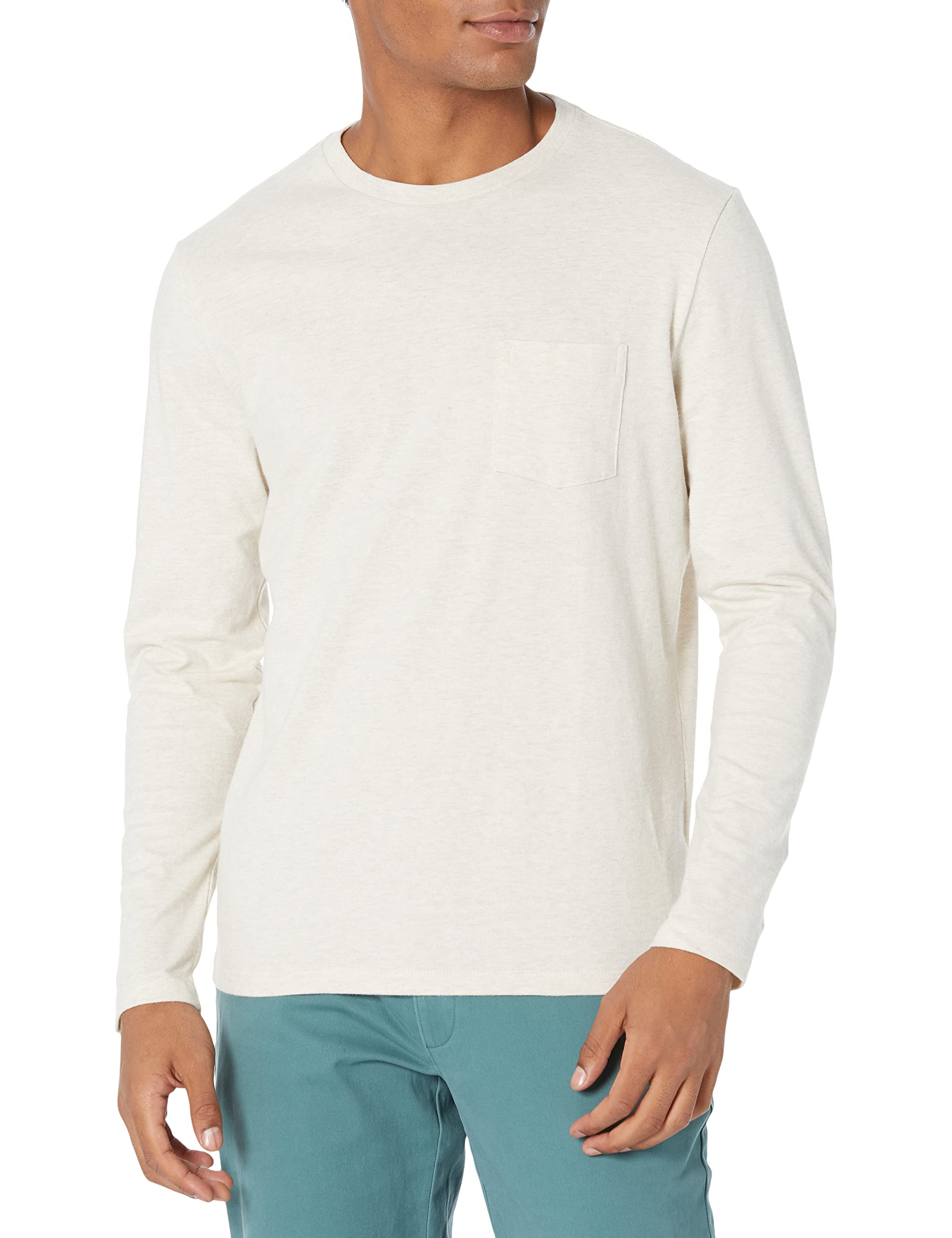Amazon Essentials Men's Slim-Fit Long Sleeve Cotton T-Shirt, Crew Neck