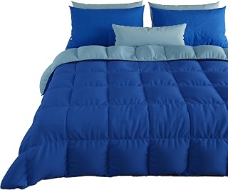 PETTI Artigiani Italiani - Double Winter Quilt, Double Duvet, Single Colour, Double Faced, Blue Sky Blue, 100% Made in Italy