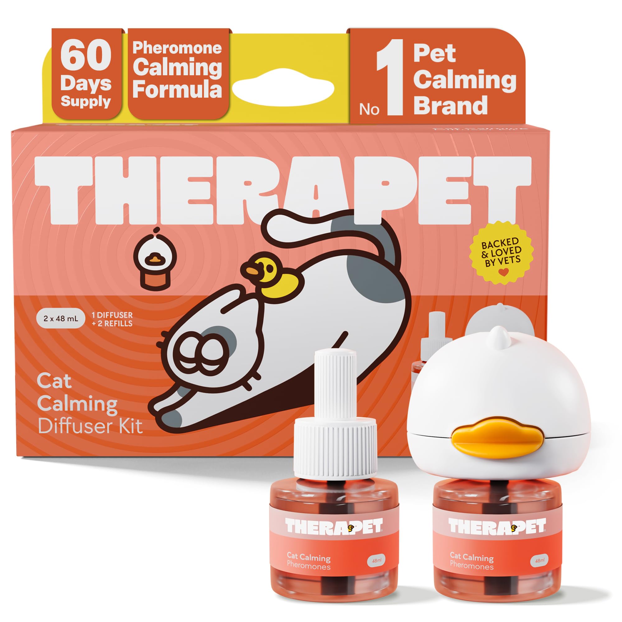 TherapetMD 60-Day Cat Calming Diffuser - Cat Pheromone Diffuser for Stress, Pee 