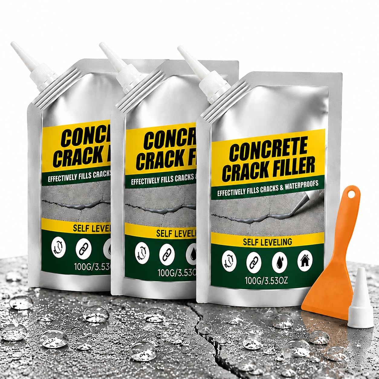 Waterproof Concrete Crack Filler & Sealant, 2027 New Concrete Crack Filler，Grey-