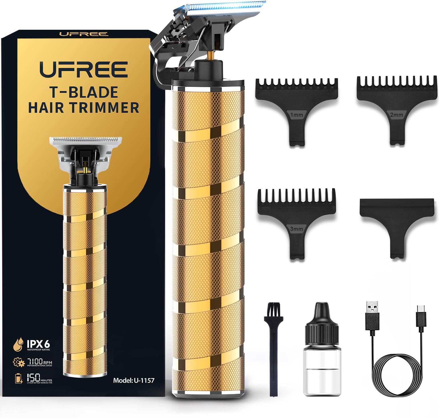 Ufree Beard Trimmer for Men, T-Blade Hair Trimmer, Zero Gap Edger Clippers | Tit