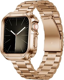 BINLUN Metal Strap Compatible with Apple Watch 49mm 46mm 45mm 44mm 42mm 41mm 40mm 38mm Stainless Steel Strap with TPU Case for iWatch Ultra SE Series 11/10/9/8/7/6/54/3/4/12-1