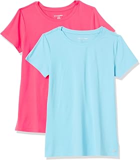 Amazon Essentials Women's Quick-Dry Stretch Short Sleeve Tech Jerseys for Sports, Gym, Workout and Running - Multi-Pack