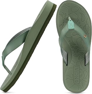 ONCAI Women's Flip Flops Comfortable Arch Support Yoga Mat Summer Beach Walking Thong Cushion Sandals Ladies Outdoor Vacation Essentials Slide Shoes Rubber Soles US Size 5-11