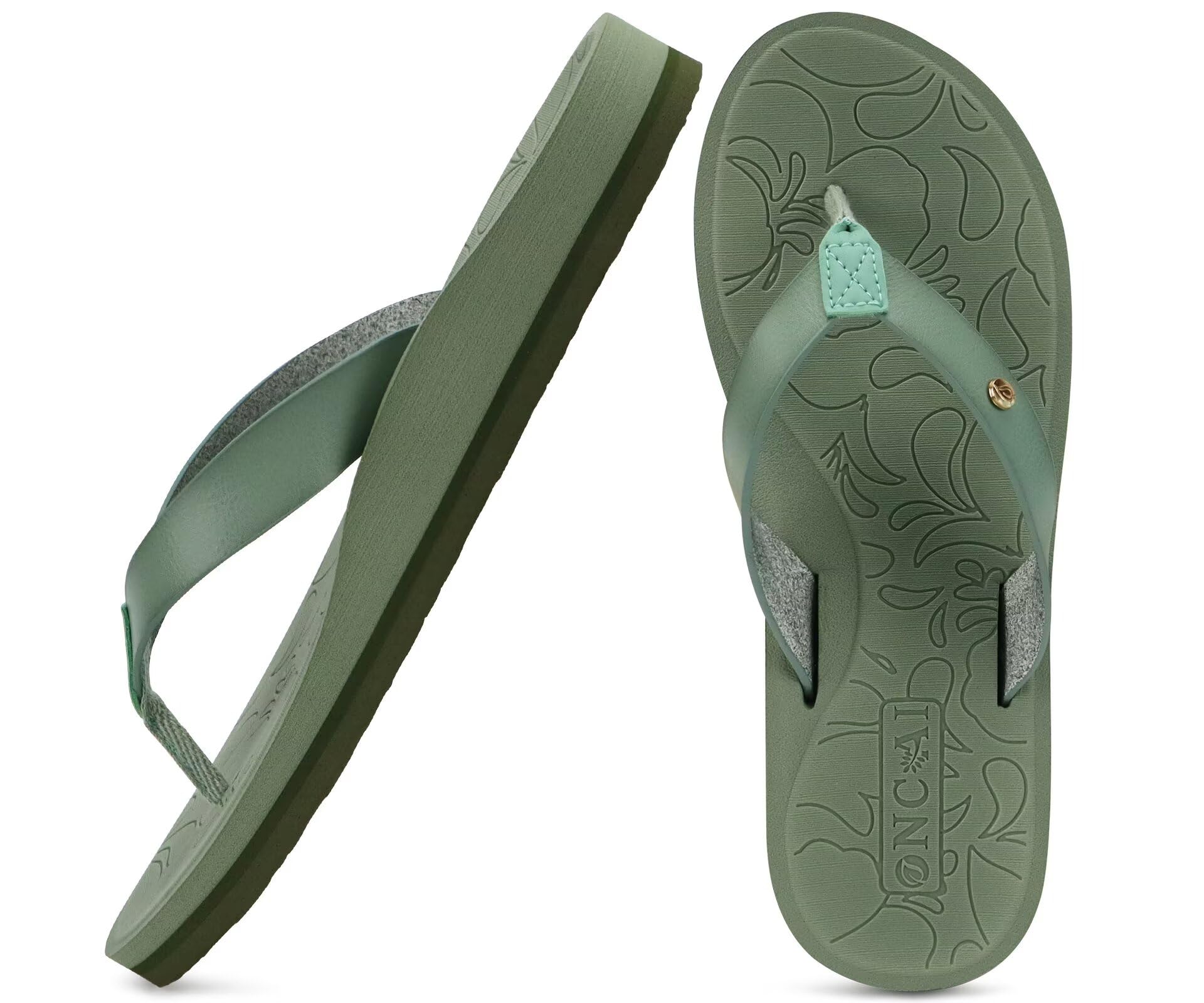 ONCAI Women's Flip Flops Comfortable Arch Support Yoga Mat Summer Beach Walking 