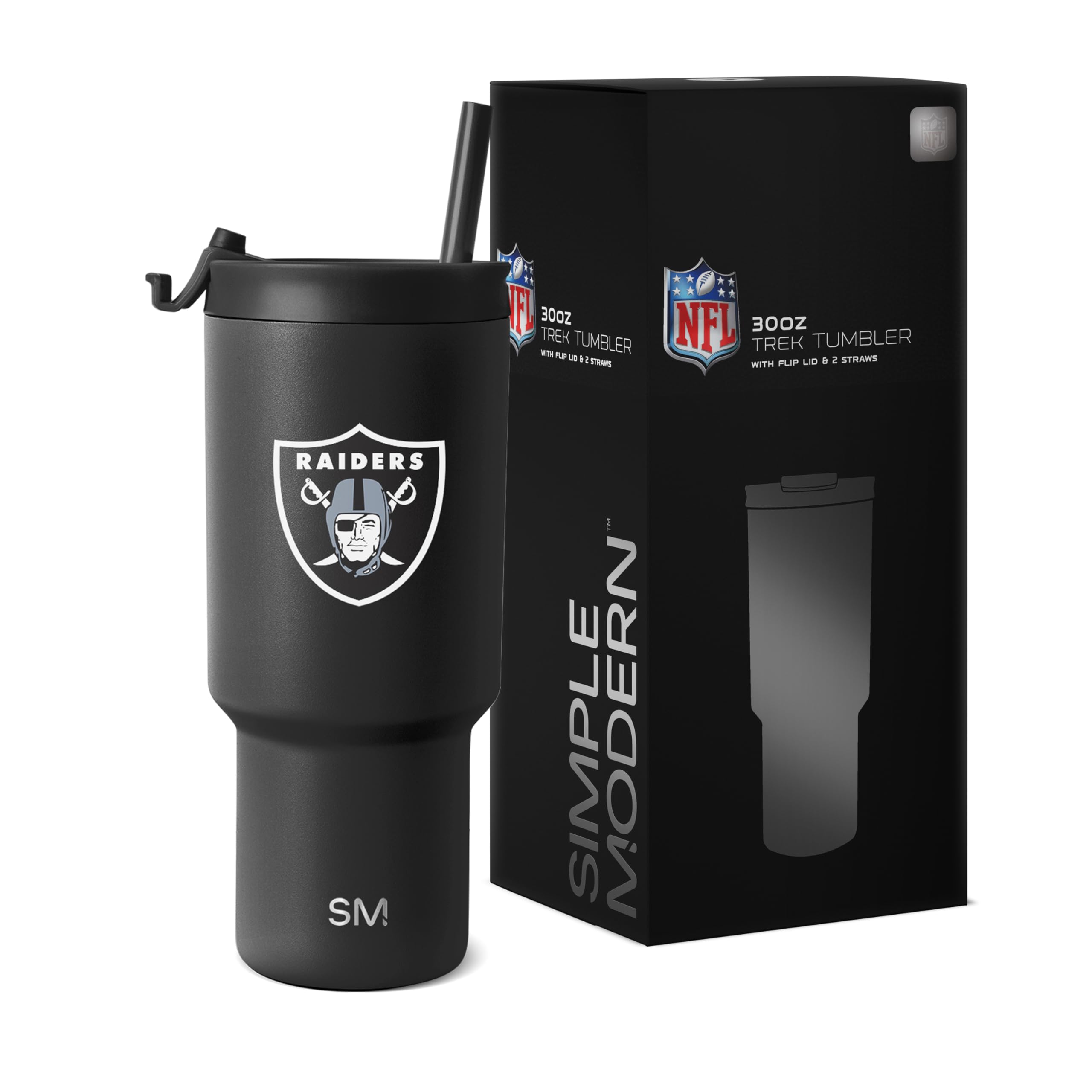 Simple Modern Las Vegas Raiders Tumbler with Flip Lid, Straw 30oz | NFL | Offici
