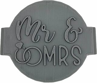 Mr & Mrs Cookie Stamp Fondant Embosser 6cm (2.36 inches) for Baking, Icing, Fondant, Biscuits, Cookie, Cupcake, Decoration - Made in UK - The Cookie Factory