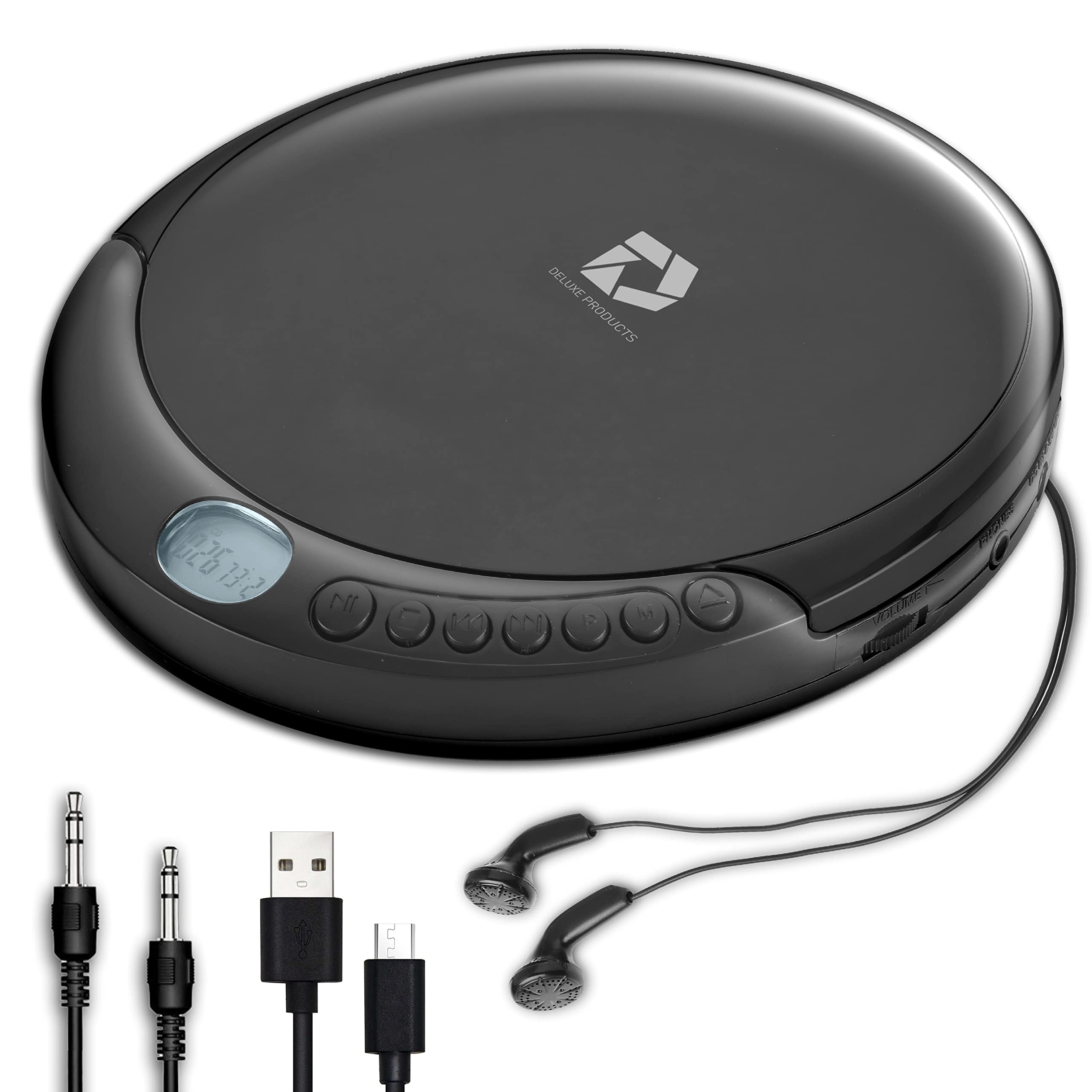 Deluxe Products CD Player Portable with 60 Second Anti Skip, Stereo Earbuds, Inc