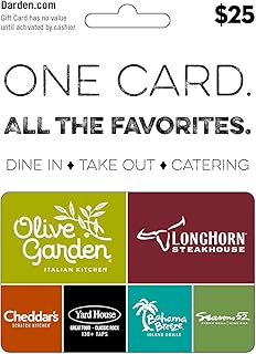 Darden Restaurants Physical Gift Card | $25