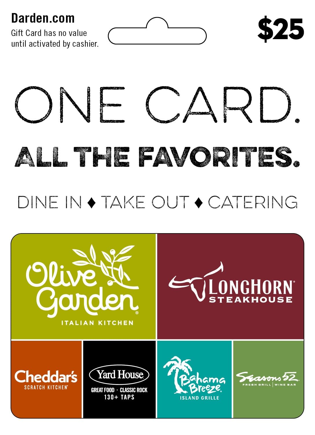 Darden Restaurants Physical Gift Card | $25