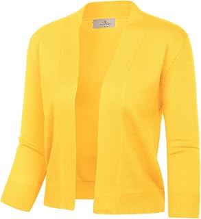 GRACE KARIN Women Cardigan Sweaters Lightweight Knit Cropped Cardigans Trendy 3/4 Sleeve Shrug Bolero S-3XL