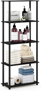 Furinno Turn-N-Tube 5-Tier Multi-purpose Display Stand, Espresso/Black