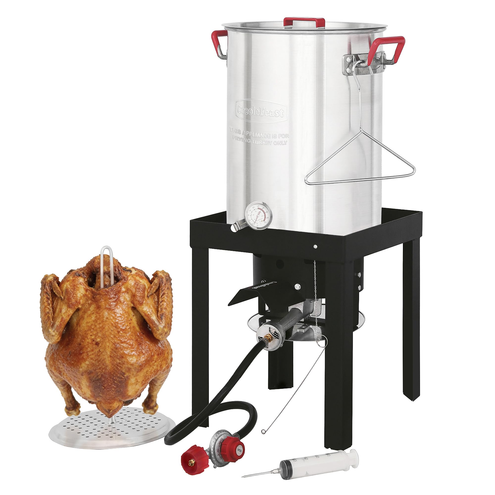 Creole Feast Premium Aluminum 30 Qt. Turkey Fryer Pot Set, TFS3000L | 50,000 BTU