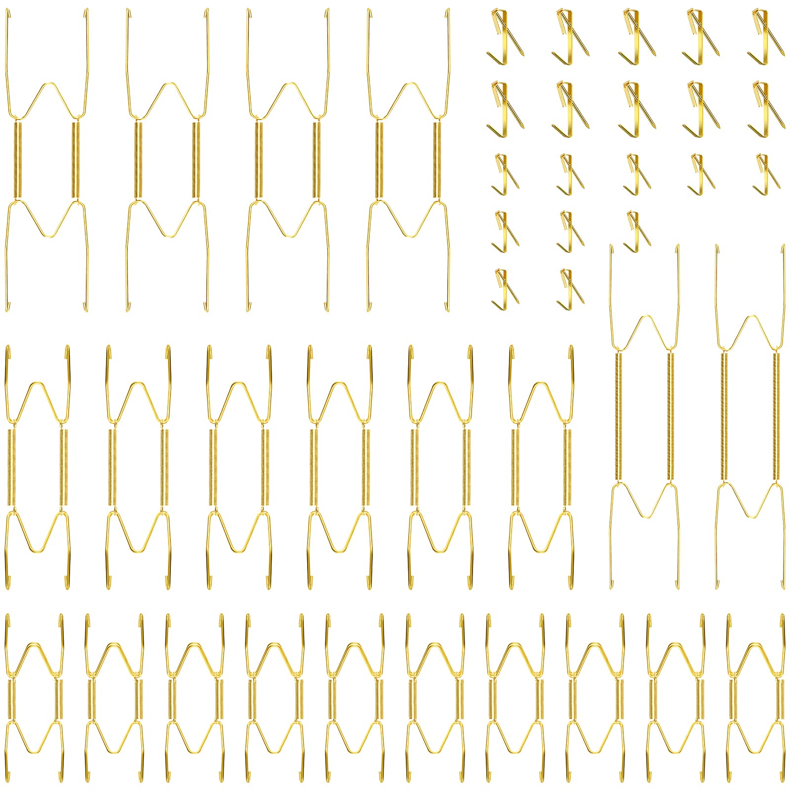 Hotop 20 Pcs Invisible Wall Plate Hangers 4-10 Inch with Hooks,Gold | Stainless 