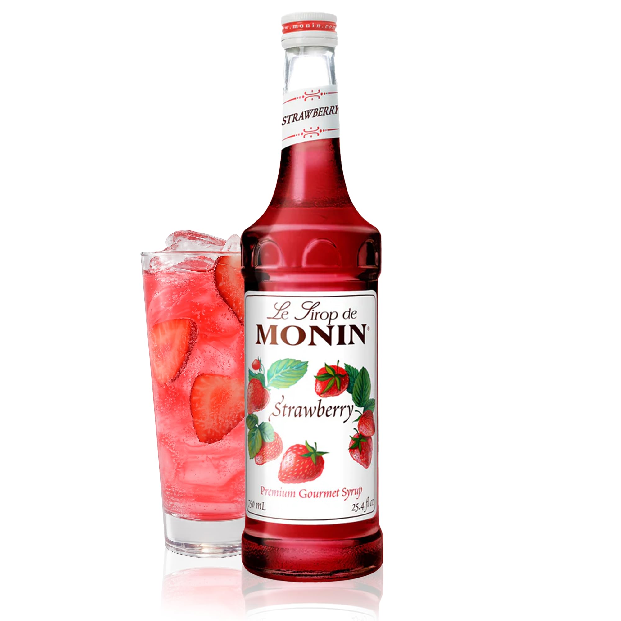 Monin Strawberry Syrup 750ml (25.4oz) by Monin