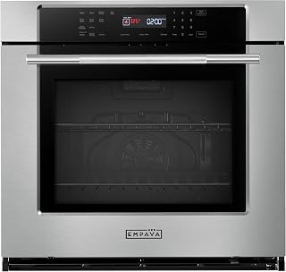 Empava 30 Inch Electric Single Wall Oven in Stainless Steel | Convection and Air Fryer, 10 Cooking Modes with Screen Touch Control, 5 Cu.ft, 4800W