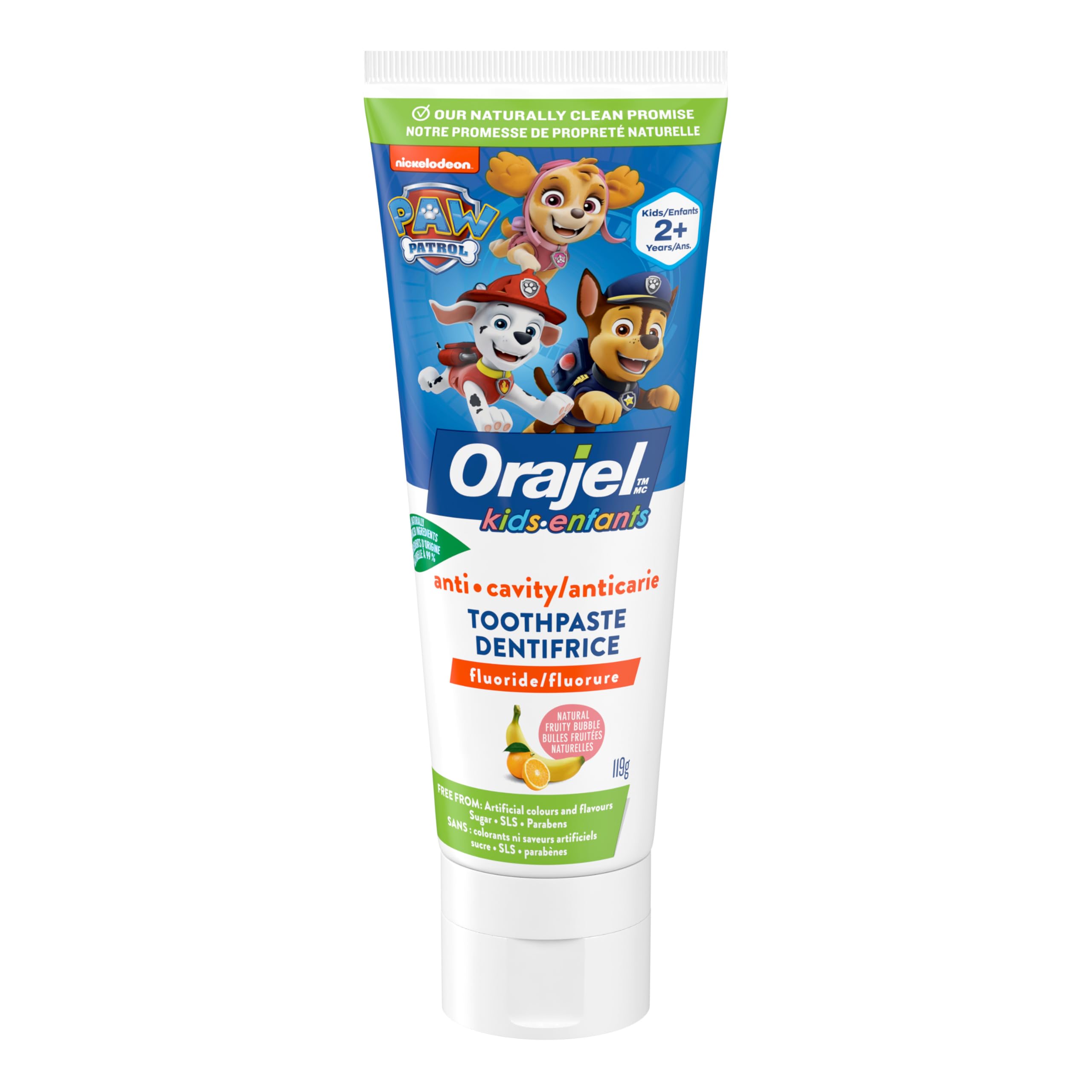 Orajel Kids Paw Patrol Anti-Cavity Fluoride Toothpaste, 119 g | Natural Fruity B