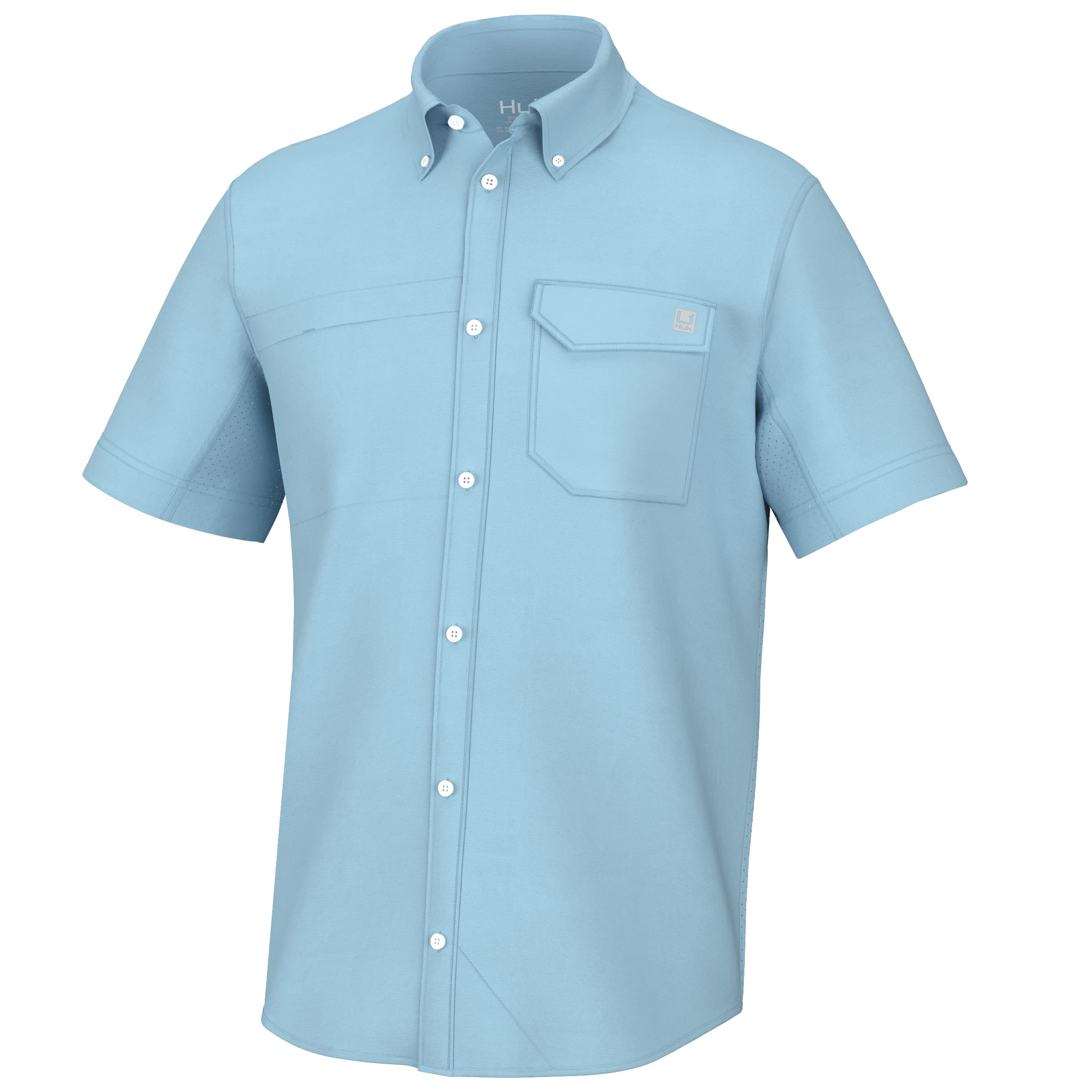 HUK Men's Tide Point Kc Scott Original Artwork Short Sleeve Shirt, Fishing Butto
