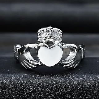 Stainless Steel Irish Claddagh Ring - Traditional Symbol of Love, Fidelity and Friendship - Timeless Celtic Design for Men and Women