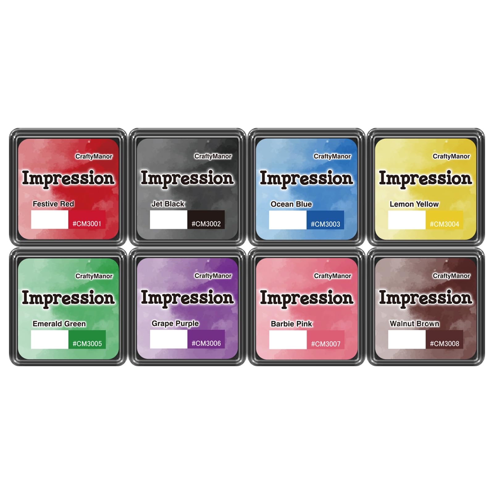 CraftyManor Mini Smudge Ink Pads for Stamps, Water Based Halo Dye Stamp Pad for 