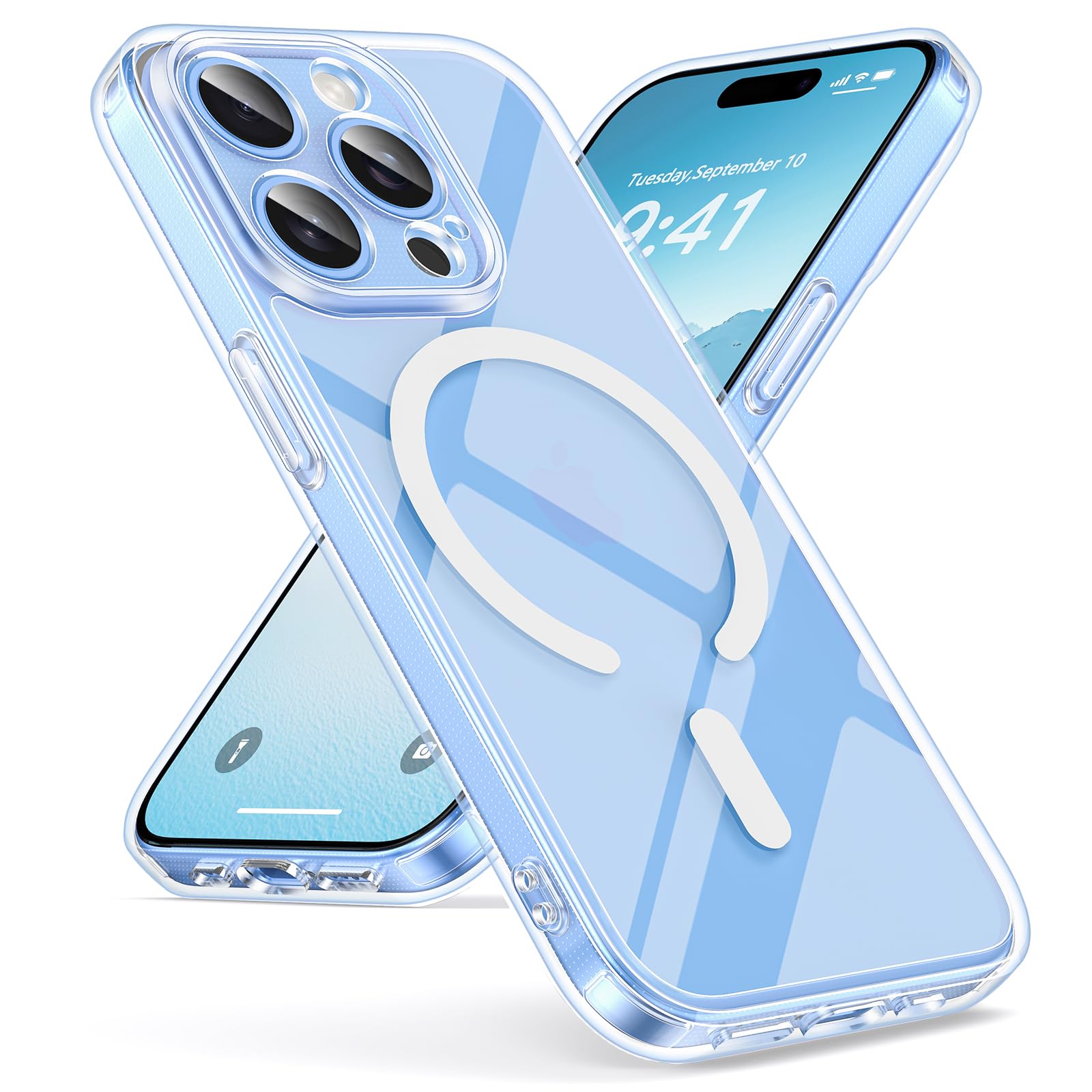 Oududianzi Magnetic for iPhone 15 Pro Case with Magsafe Clear
