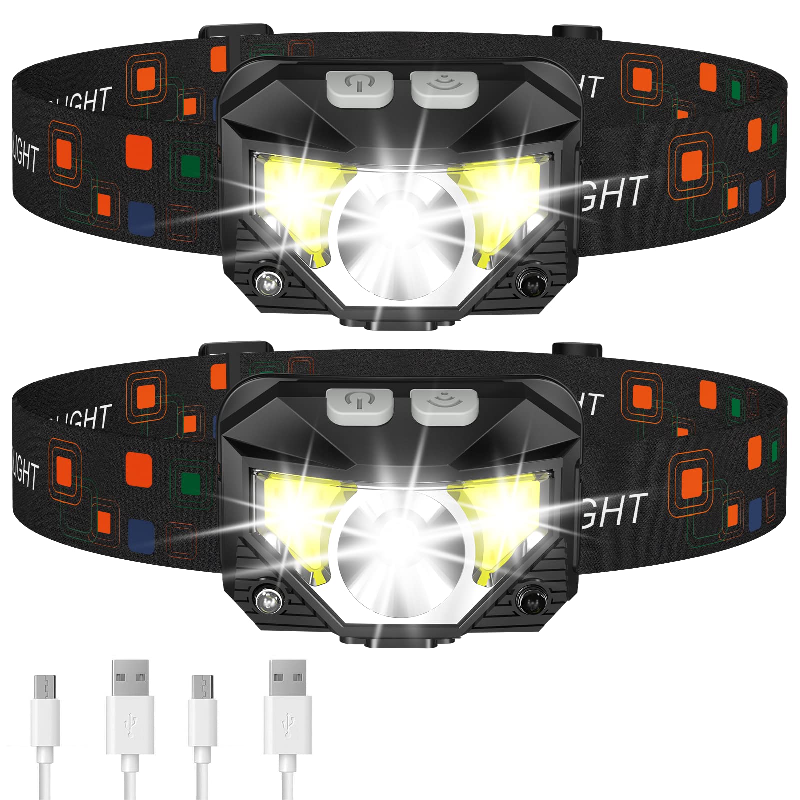 LHKNL Headlamp Flashlight, Lumen Bright Head Lamps LED Rechargeable Camping | Ul