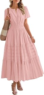 BTFBM Womens Summer 2026 Casual Maxi Dresses Lightweight Short Sleeve Dress