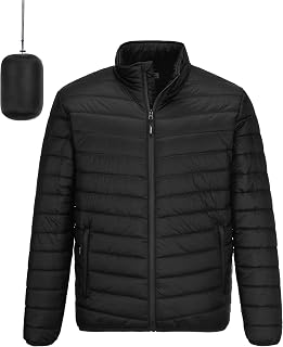 Outdoor Ventures Men's Packable Puffer Jacket Lightweight Winter Puffy Coat