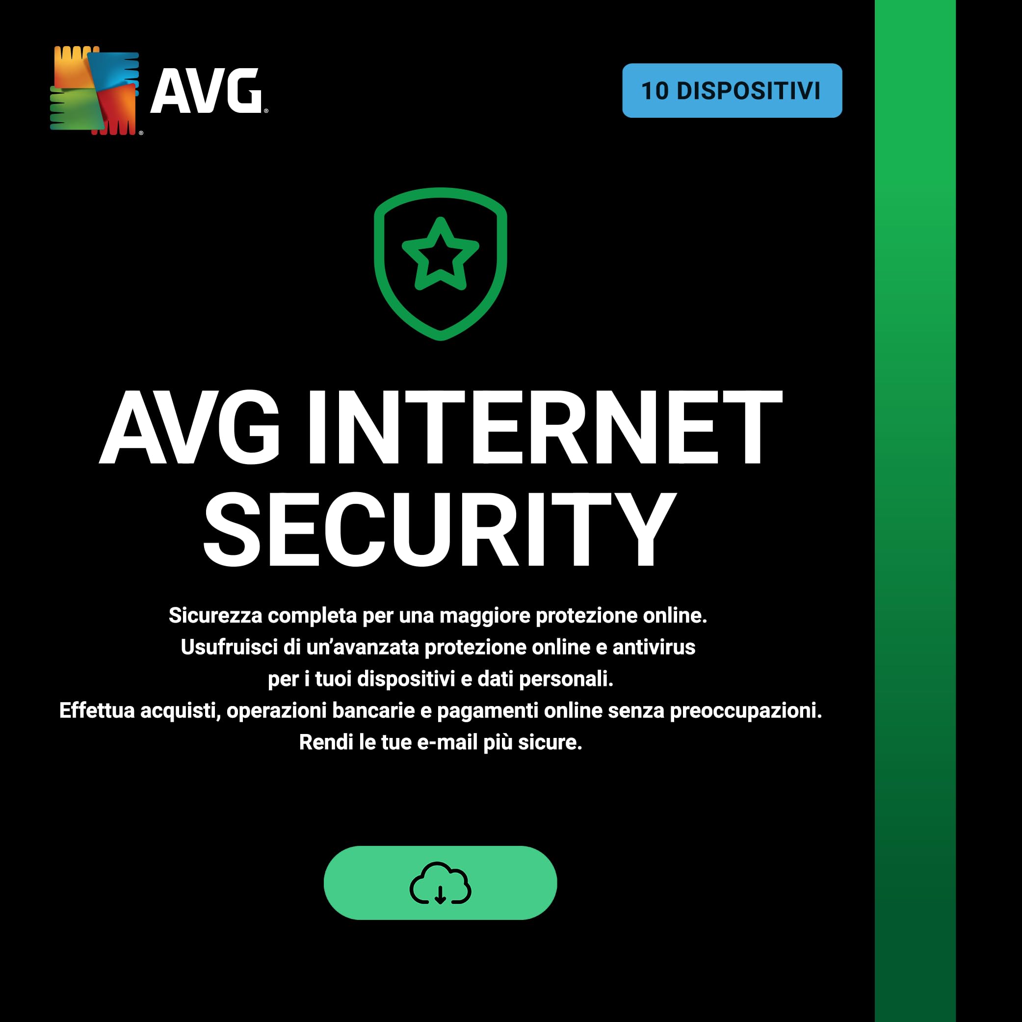 AVG Internet Security 2026 |Antivirus 10 Dispositivi | 1 Anno | Codice d'attivaz
