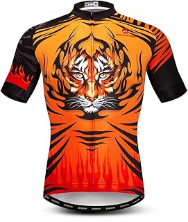 Mens Cycling Jersey High Breathable Tiger Print Cycling Shirts Summer Riding Clothing Quick Dry Size S-3XL, Men