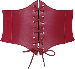JasGood - Women's lace up corset, elastic and wide, ideal for Halloween parties and other events