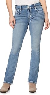 WallFlower InstaStretch Bling Luscious Curvy Bootcut Jeans, Paola, 49 Femme