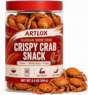 Snow Crab Snacks, Crunchy Crab Snack, Crispy Crab Snack, Baked Whole Crab Seafood Bites, Ready To Eat, Sweet & Mildly Spicy, Resealable Jar (100 G)