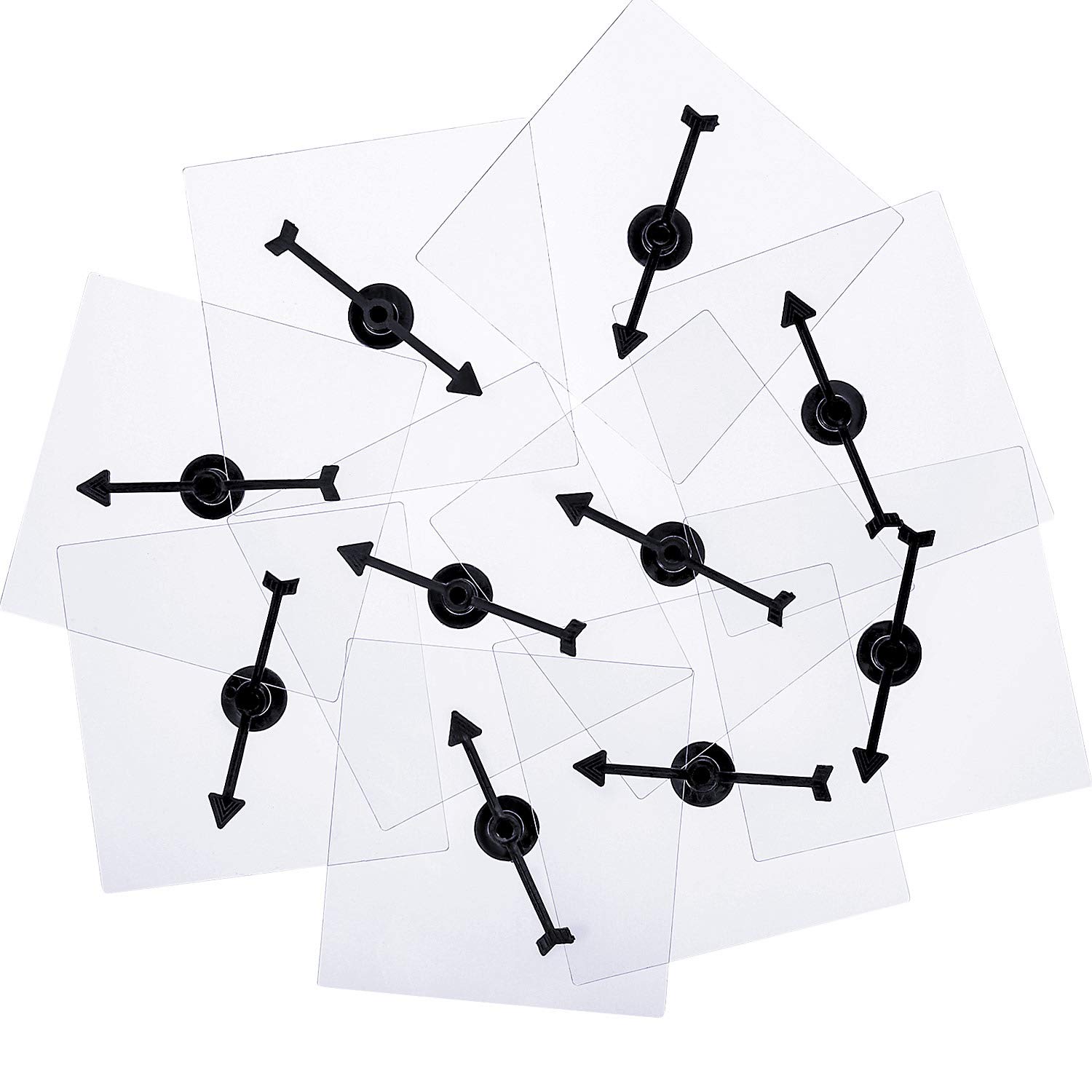 Gejoy 10 Pack Transparent Spinners Bulk for Classroom Clear Spinners Dry Erase M