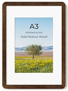 A3 Picture Frame,Solid Walnut Wood Photo Frames with HD Tempered Glass