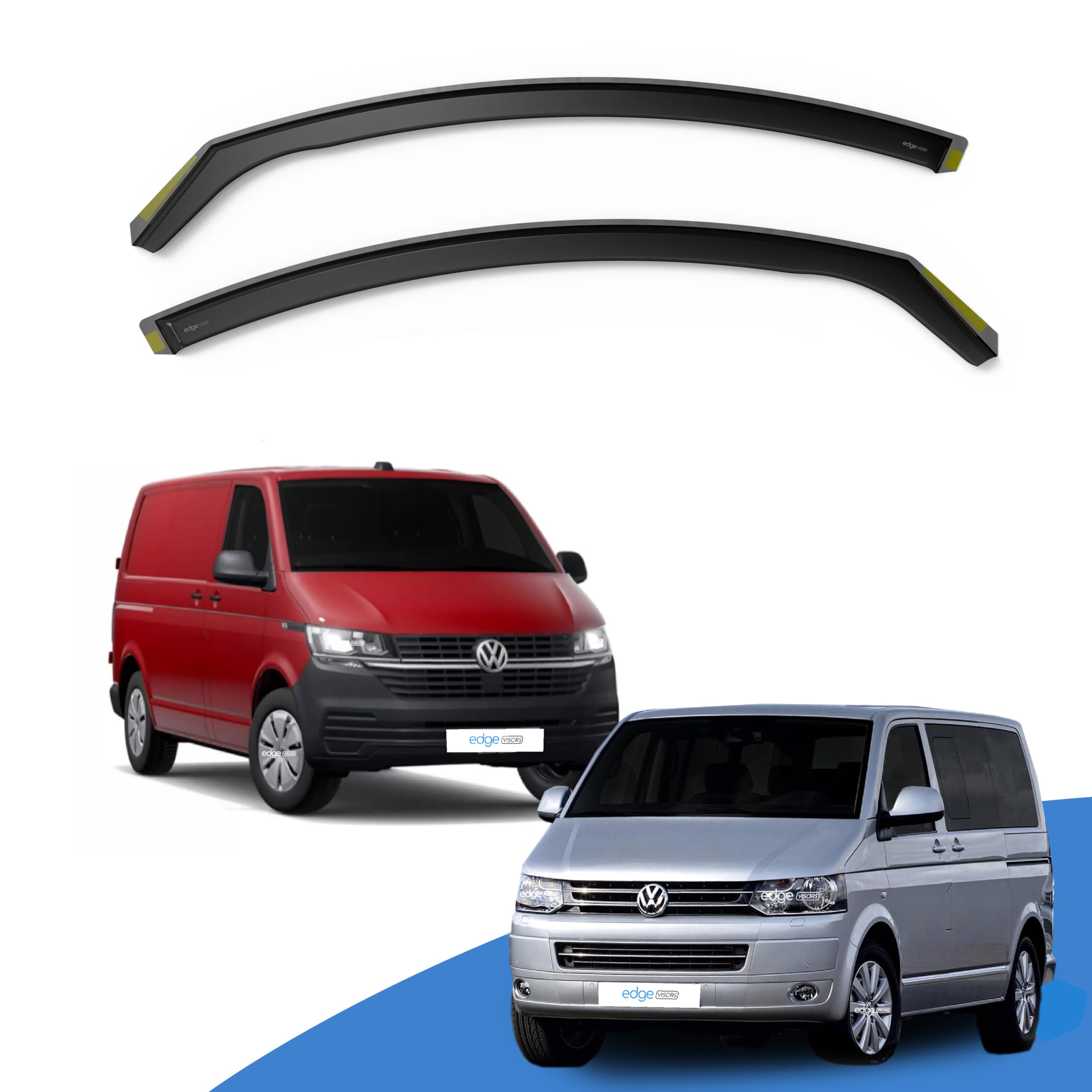EdgeVisors Wind Deflectors VW Transporter T5 T6 T6.1 2Dr Van 2003-2024 2pc | Vol