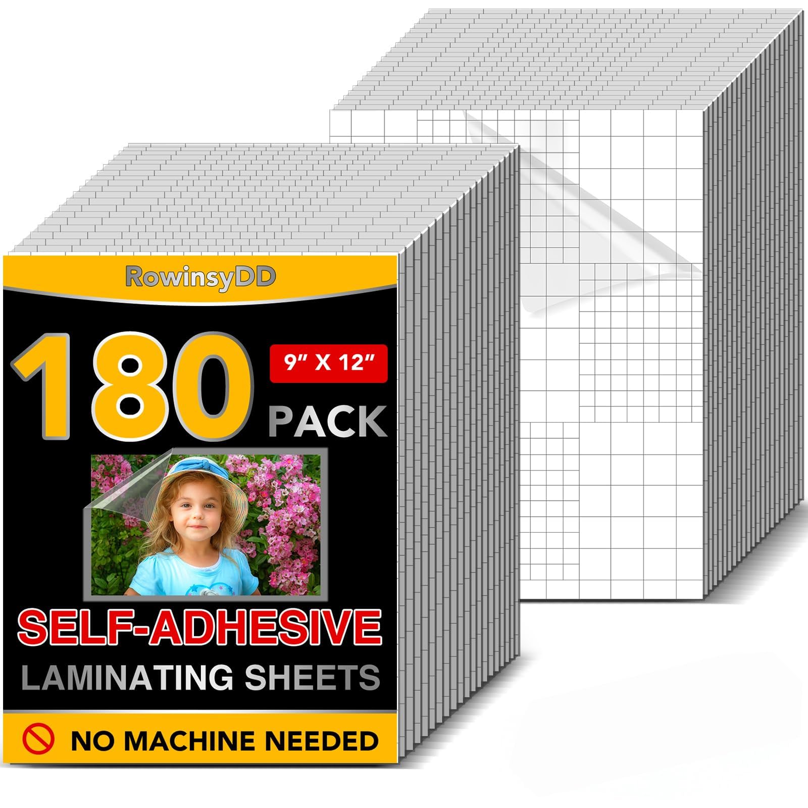 RowinsyDD 180 PCS Self Laminating Sheets, Self Adhesive Laminating Sheets | 8.5 